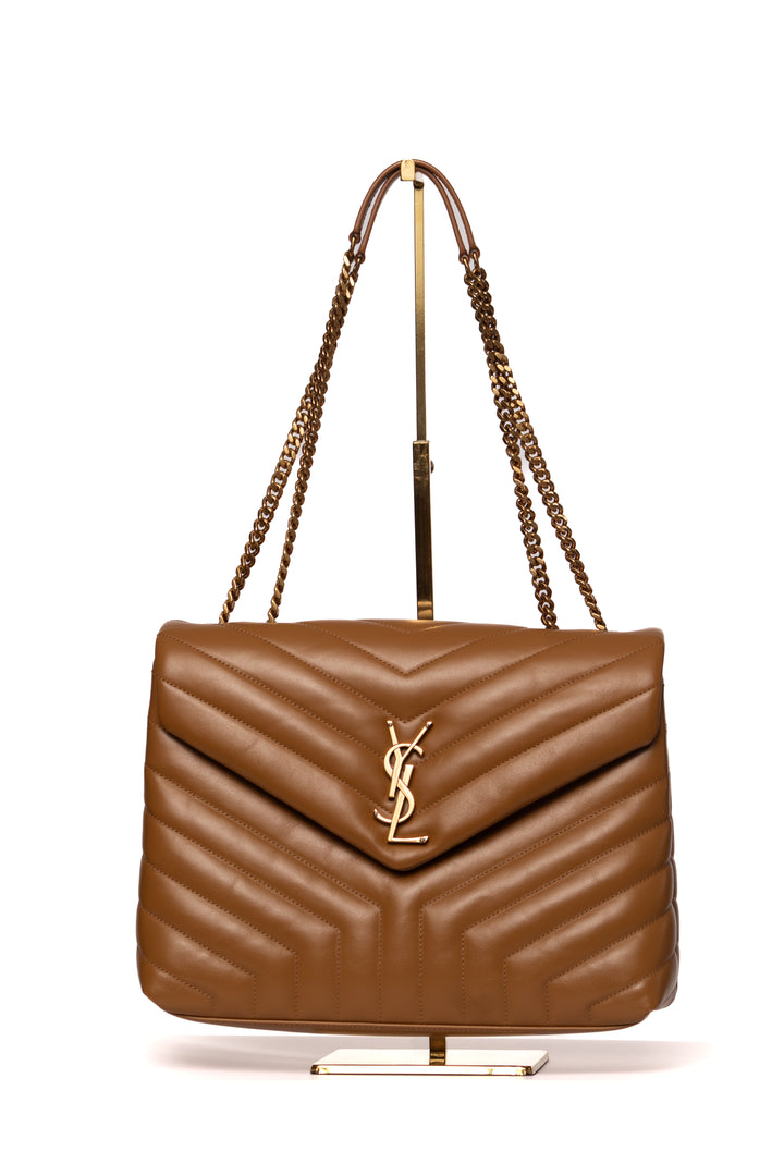 Saint Laurent Loulou Medium Shoulder Bag (Natural Tan)